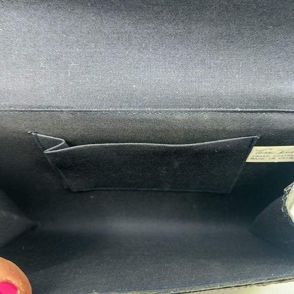 Vanna White blue snakeskin clutch shoulder bag - Picture 10 of 15